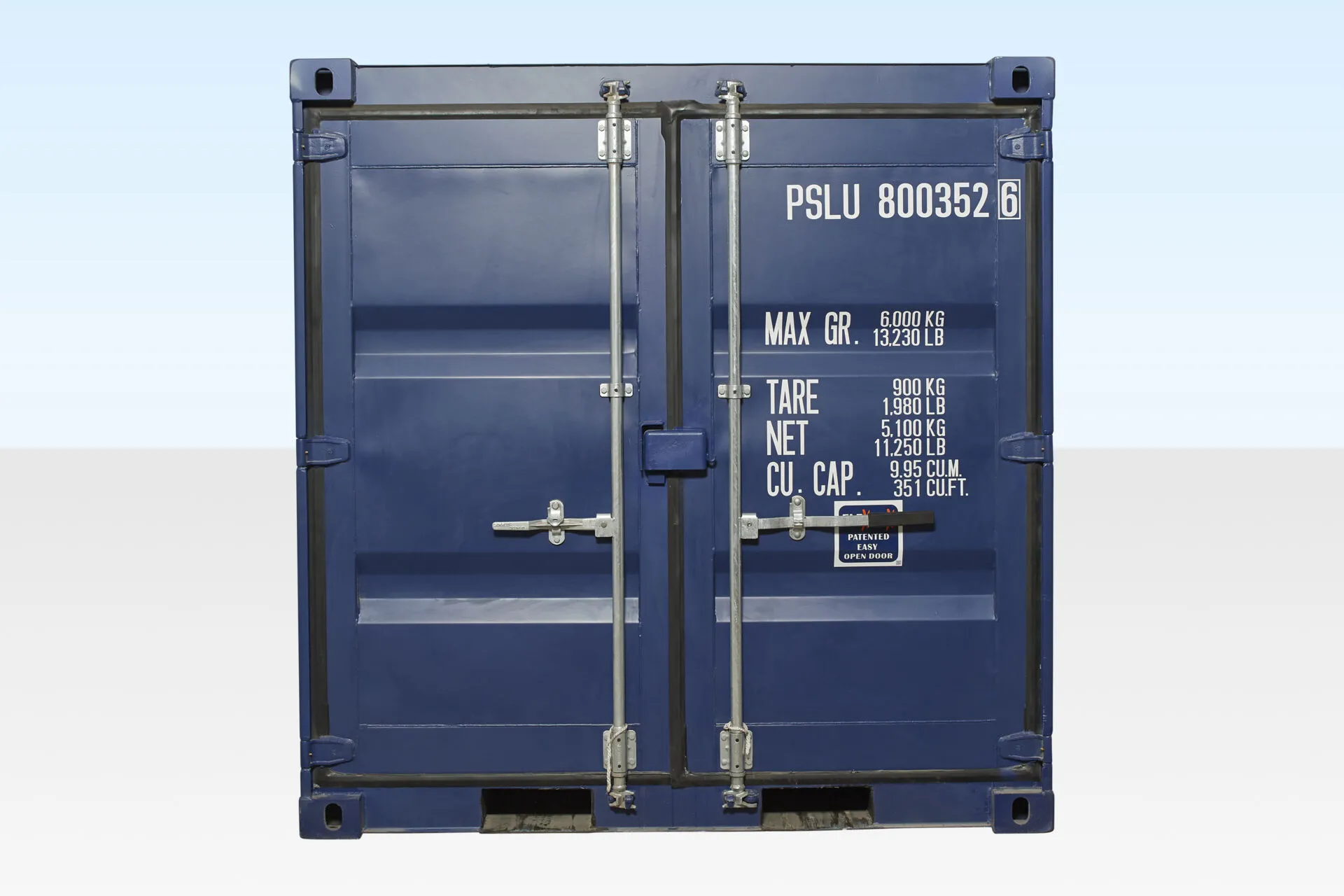 8ft one trip shipping container (blue)
